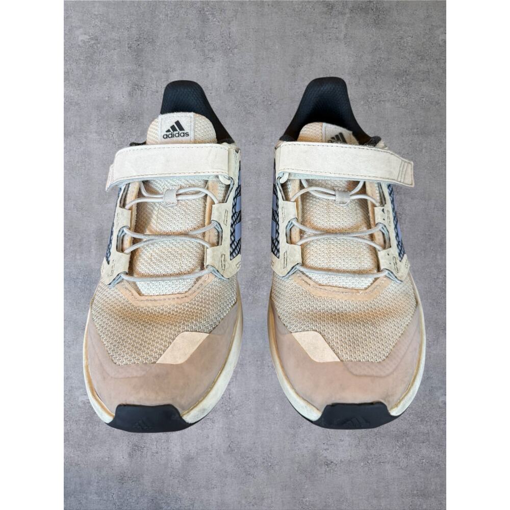 adidas Terrex Trailmaker Kids Hiking Shoes Size 2 US HQ5812 Tan Beige Blue